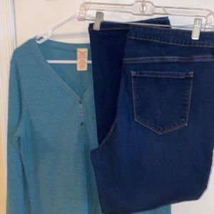 Old Navy Jeans & Faded Glory Long Sleeve Top